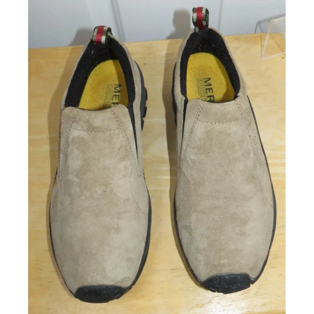 MERRELL Jungle Moc Classic Taupe Suede Leather Slip On Casual Shoes Women Sz 9